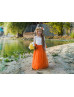 Ivory Lace Burnt Orange Tulle Fall Flower Girl Dress